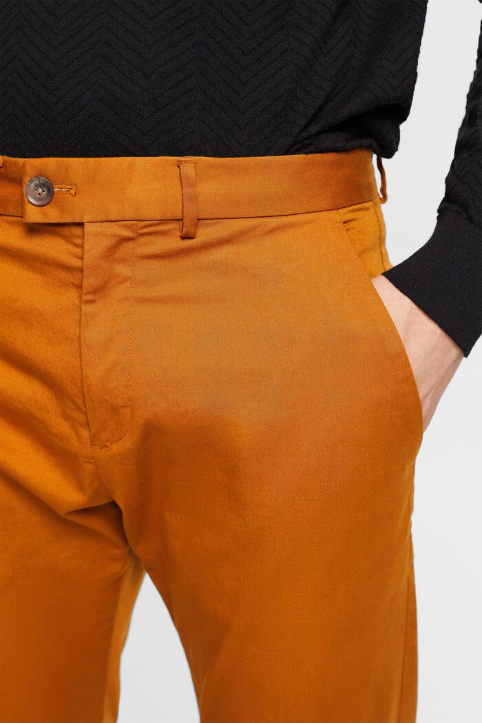 Pantaloni chino elasticizzati in cotone, CARAMEL, detail image number 2