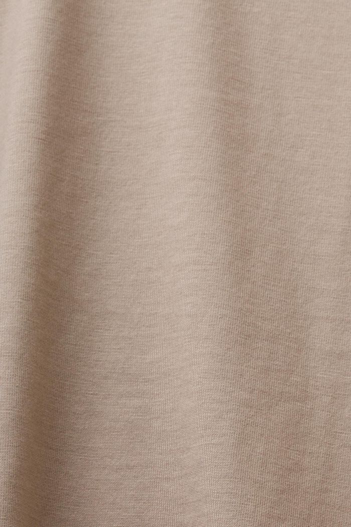 T-shirt in cotone Pima con logo ricamato, LIGHT TAUPE, detail image number 4