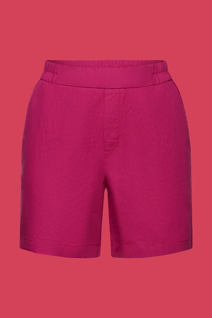 Shorts da infilare, misto lino e cotone, DARK PINK, detail image number 7