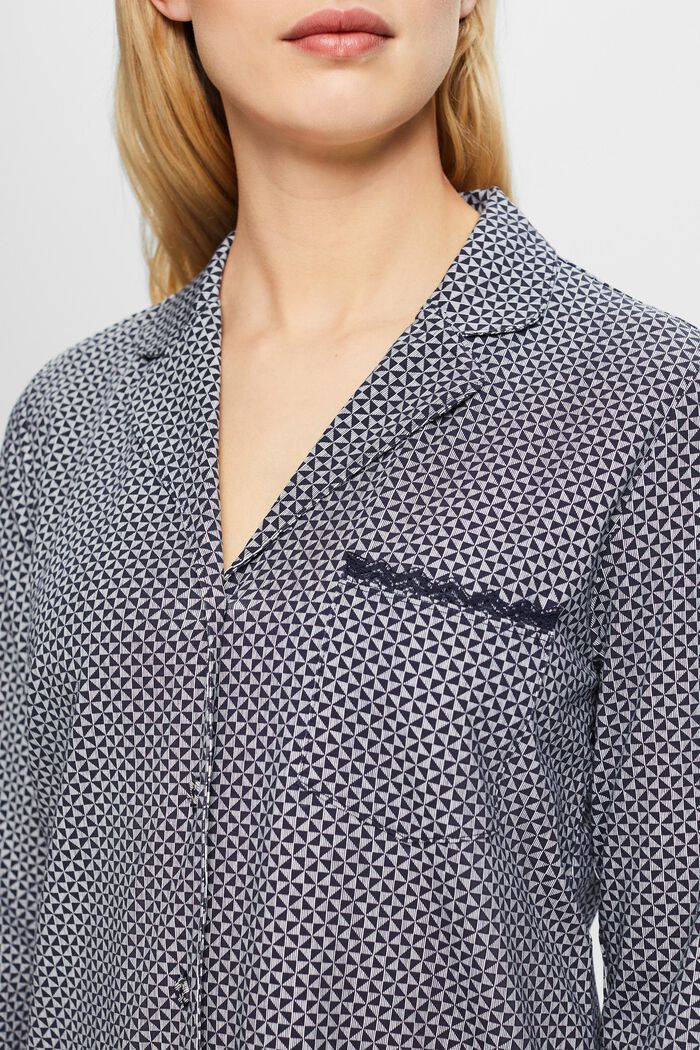 Camicia da notte in jersey con stampa, NAVY, detail image number 2
