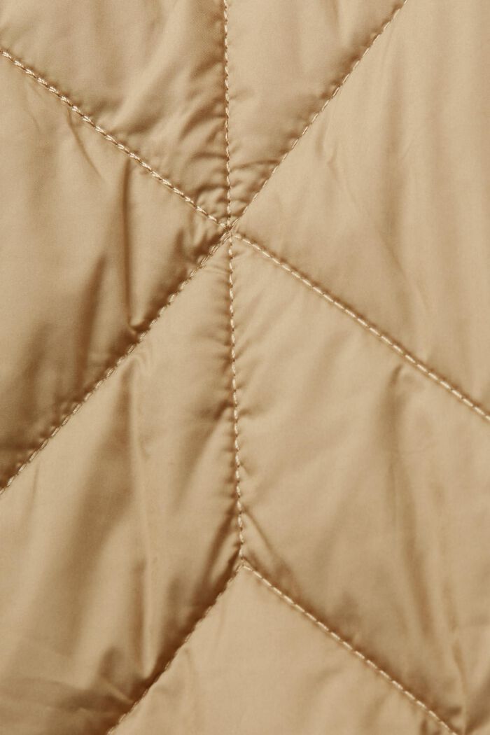 Riciclata: giacca trapuntata con fodera in peluche, KHAKI BEIGE, detail image number 7