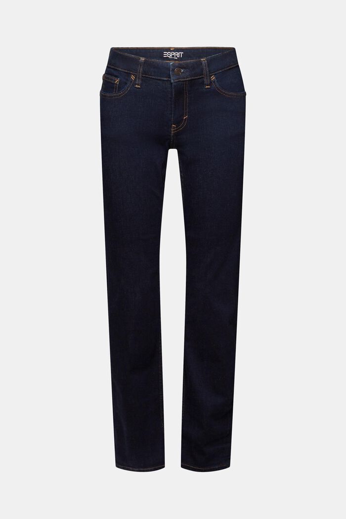 Jeans elasticizzati a gamba dritta, misto cotone, BLUE RINSE, detail image number 7