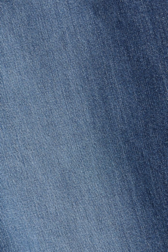 Jeans con effetto usato, cotone biologico, BLUE DARK WASHED, detail image number 4