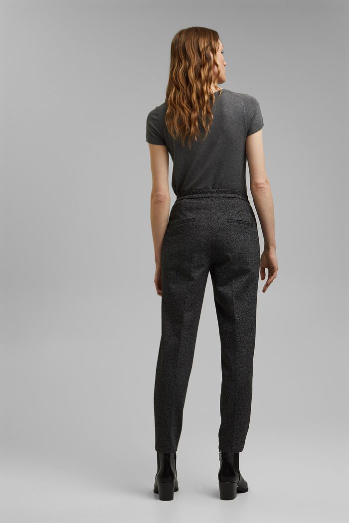 Pantaloni stretch Mix + Match SPINA DI PESCE, BLACK, detail image number 3