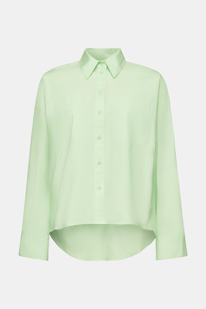 Camicia button-up in popeline di cotone, LIGHT GREEN, detail image number 5