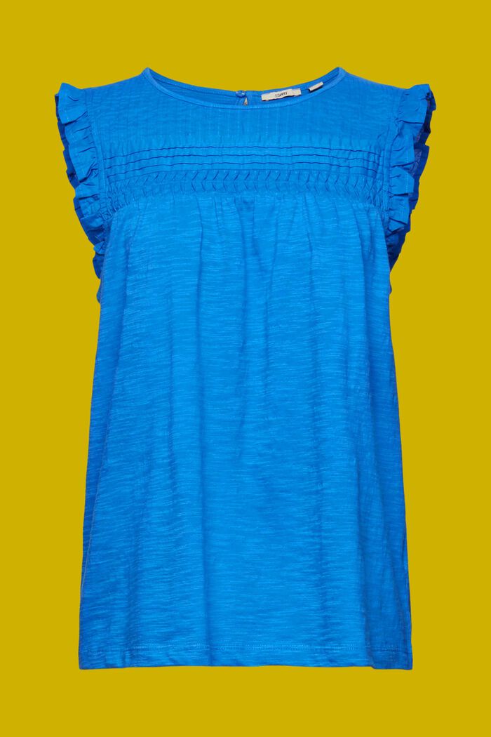 Top in jersey con pieghette e arricciature, BRIGHT BLUE, detail image number 6