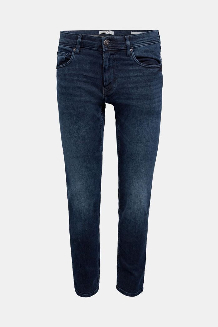 Jeans in cotone biologico, BLUE BLACK, overview