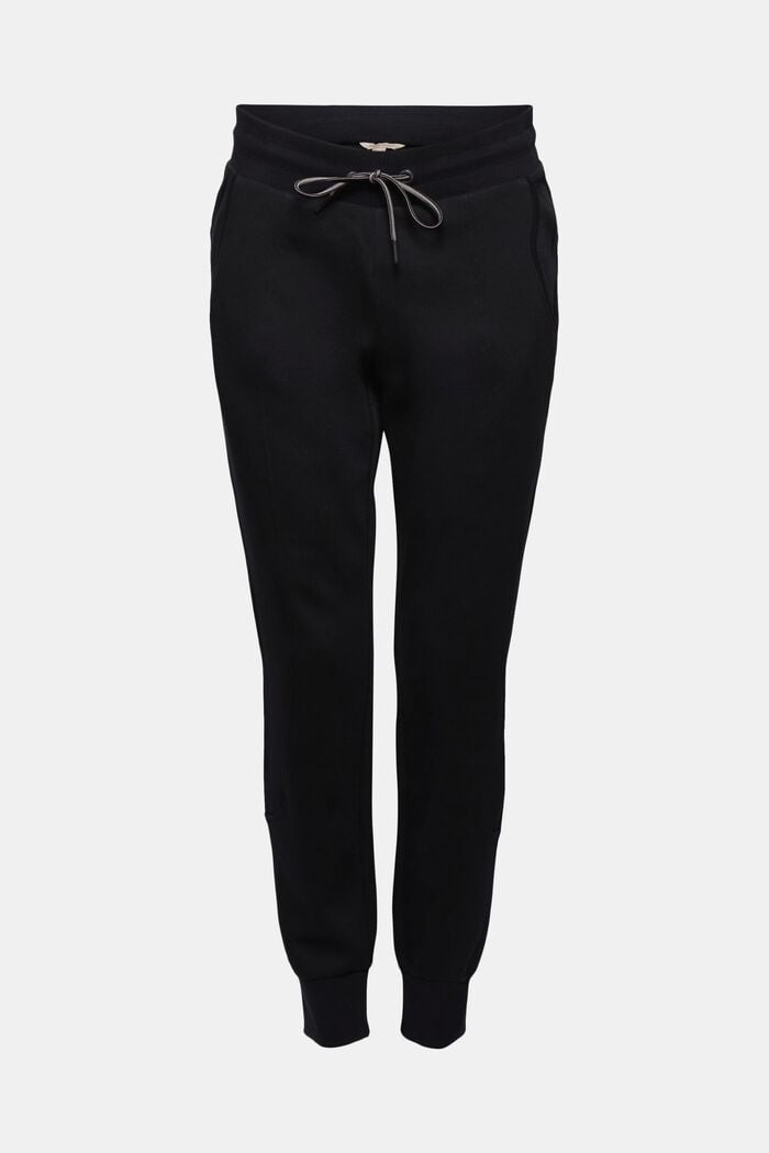 Pantaloni jogger, misto cotone, BLACK, detail image number 6