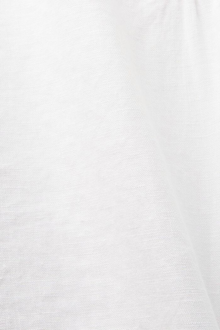 Camicetta babydoll di lino senza maniche, WHITE, detail image number 5