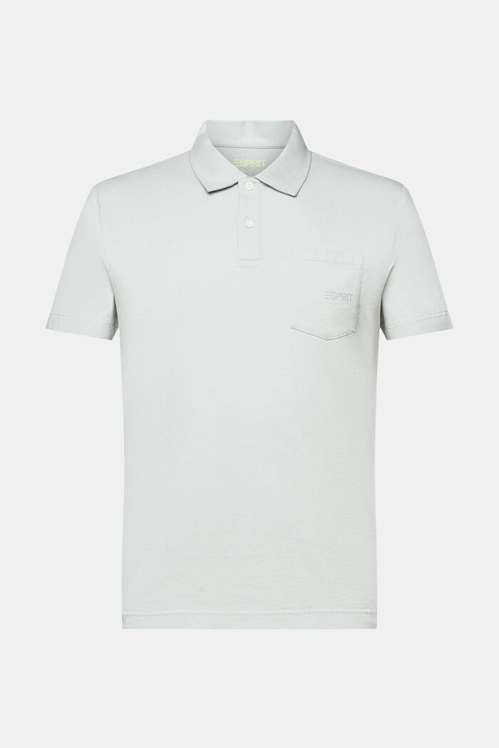 Polo in cotone con logo, LIGHT BLUE, detail image number 5