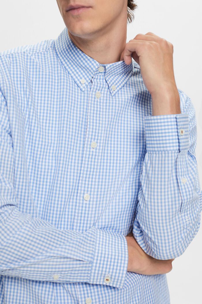 Camicia Vichy button-down, 100% cotone, BRIGHT BLUE, detail image number 2