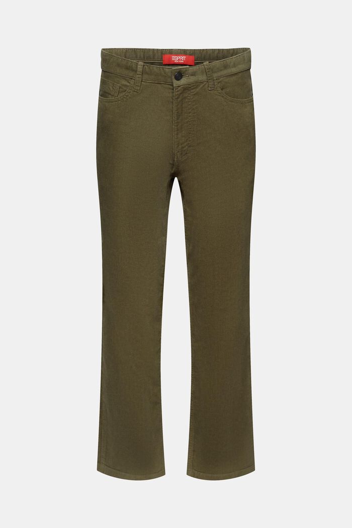 Pantaloni di velluto a coste straight fit, KHAKI GREEN, detail image number 6