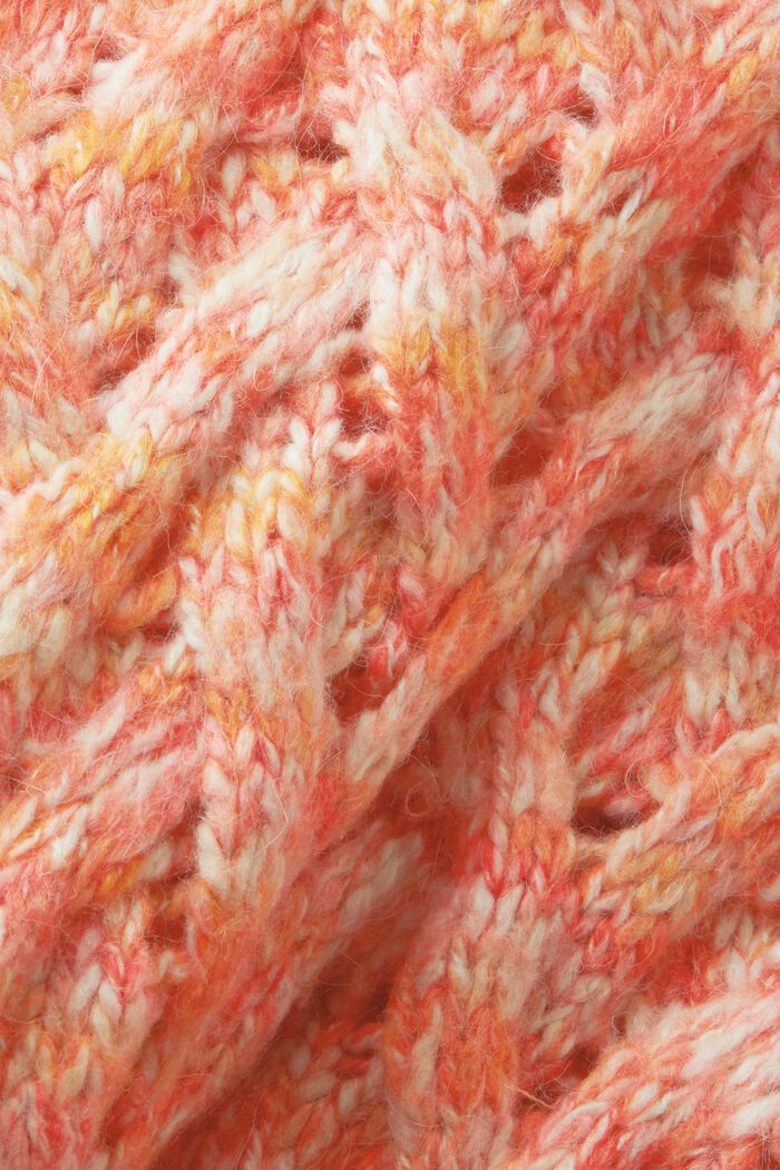 Pullover in maglia intrecciata a righe, BRIGHT ORANGE, detail image number 5
