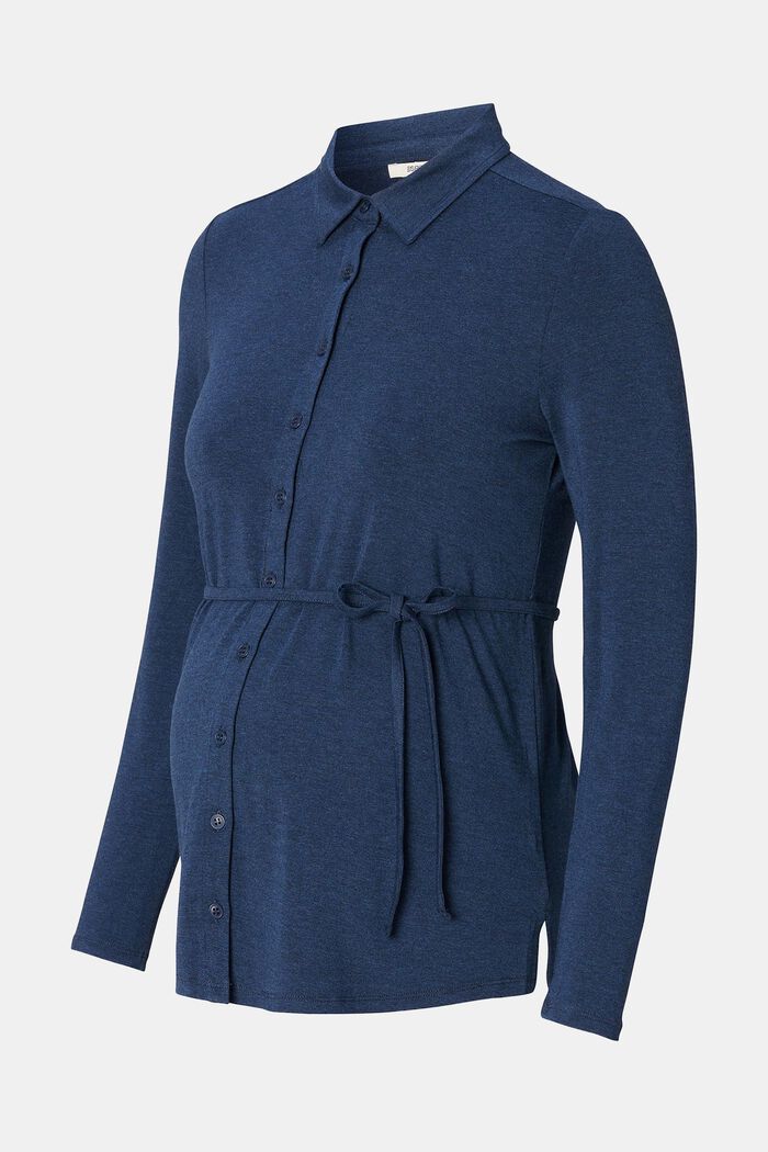 Blusa in jersey con funzione allattamento, DARK BLUE, detail image number 2