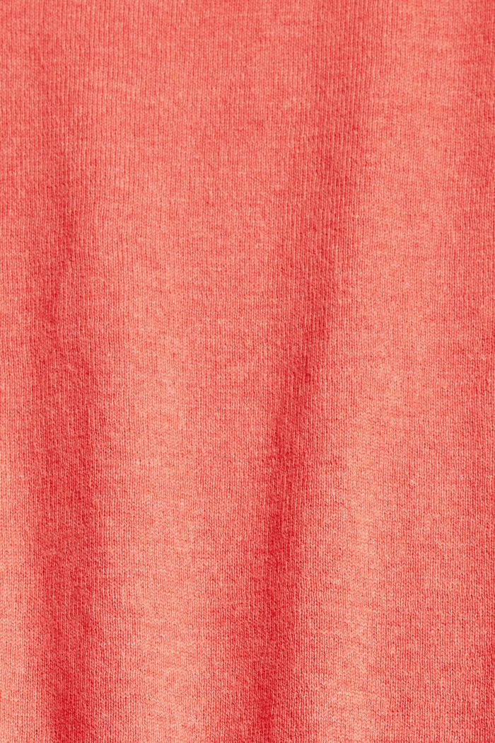 Pullover in maglia sottile in 100% cotone, CORAL, detail image number 1