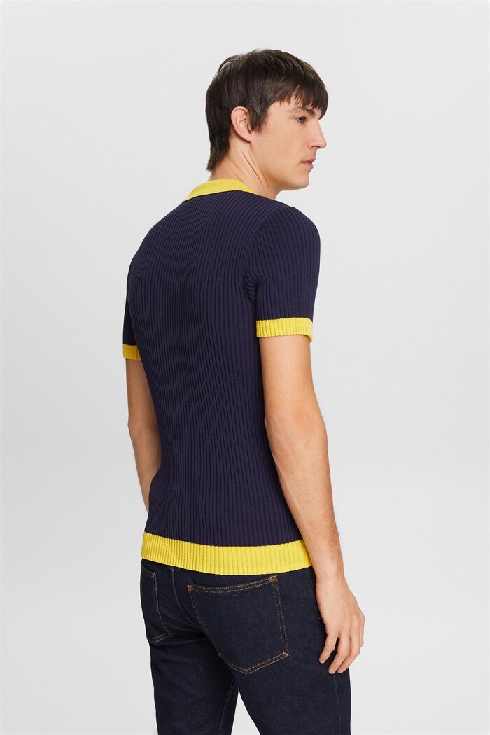 Polo a coste, NAVY, detail image number 3