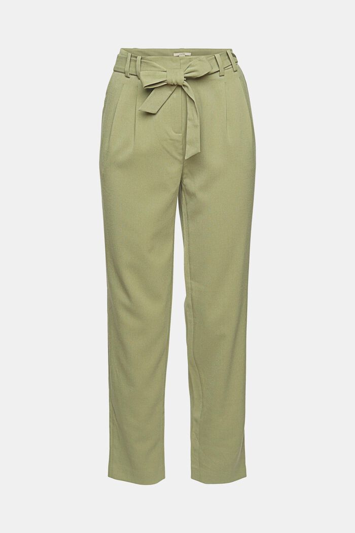 Pantaloni chino a vita alta con cintura, LIGHT KHAKI, detail image number 2