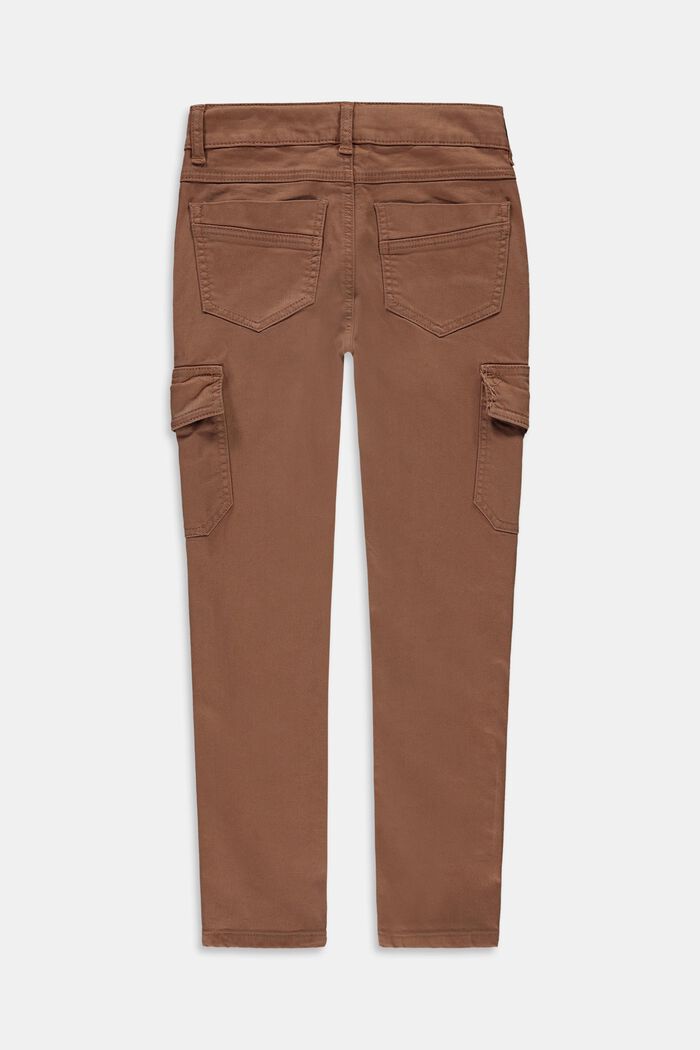 Pantaloni cargo con vita regolabile in cotone, CARAMEL, detail image number 1