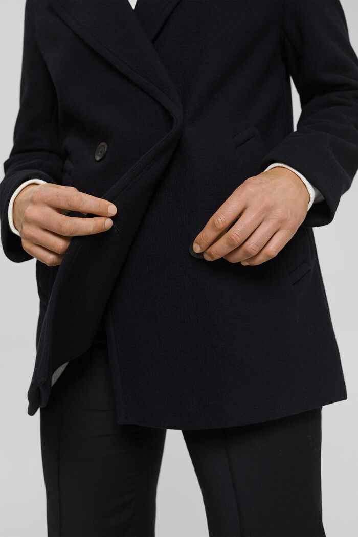 Blazer doppiopetto in jersey, BLACK, detail image number 2