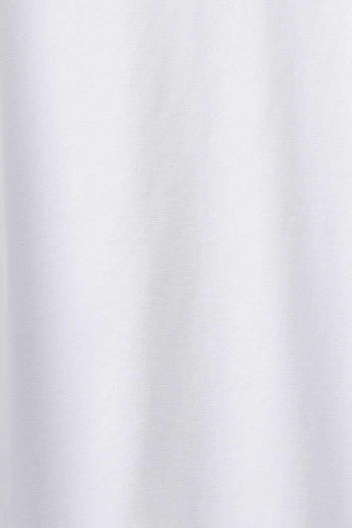 T-shirt con scollo a V in cotone biologico, WHITE, detail image number 5