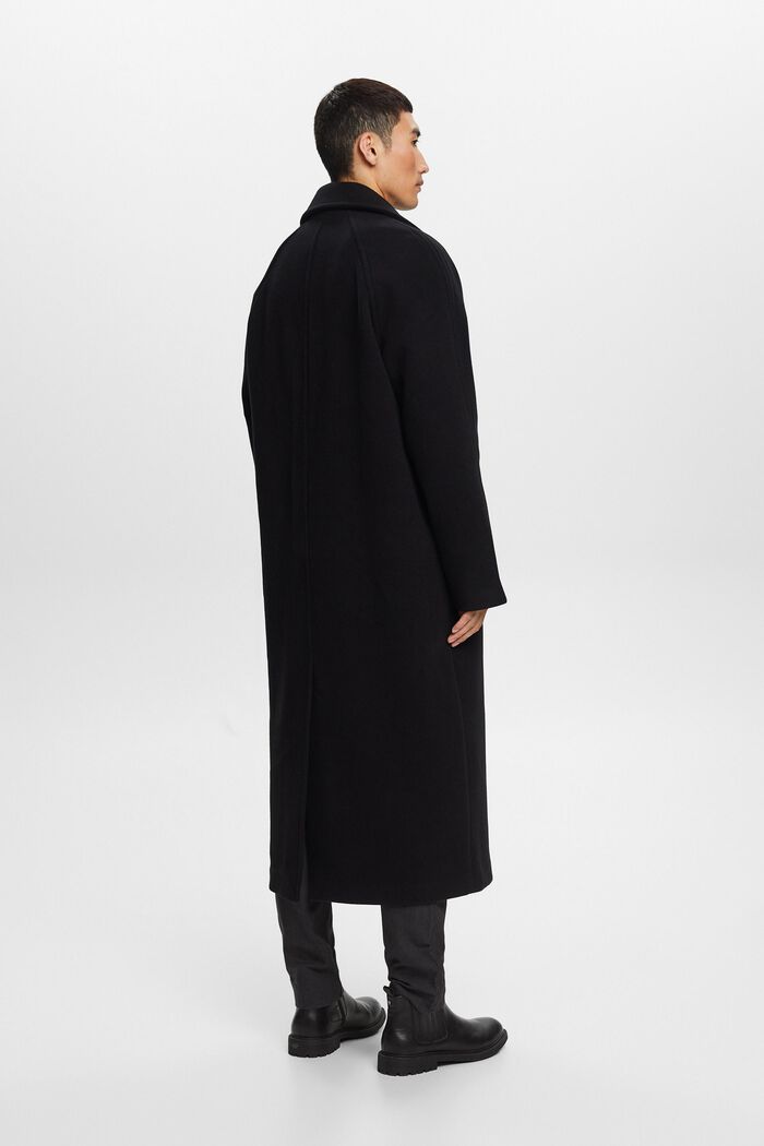 Cappotto in misto lana, BLACK, detail image number 3