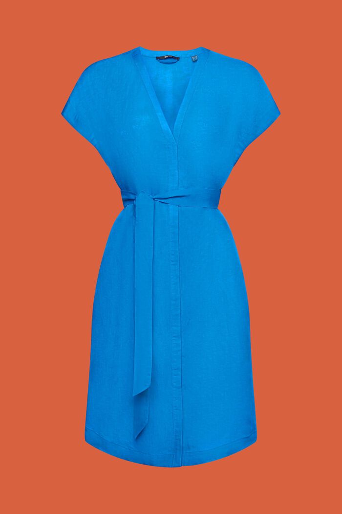 Tunica con cintura, misto lino, BRIGHT BLUE, detail image number 5