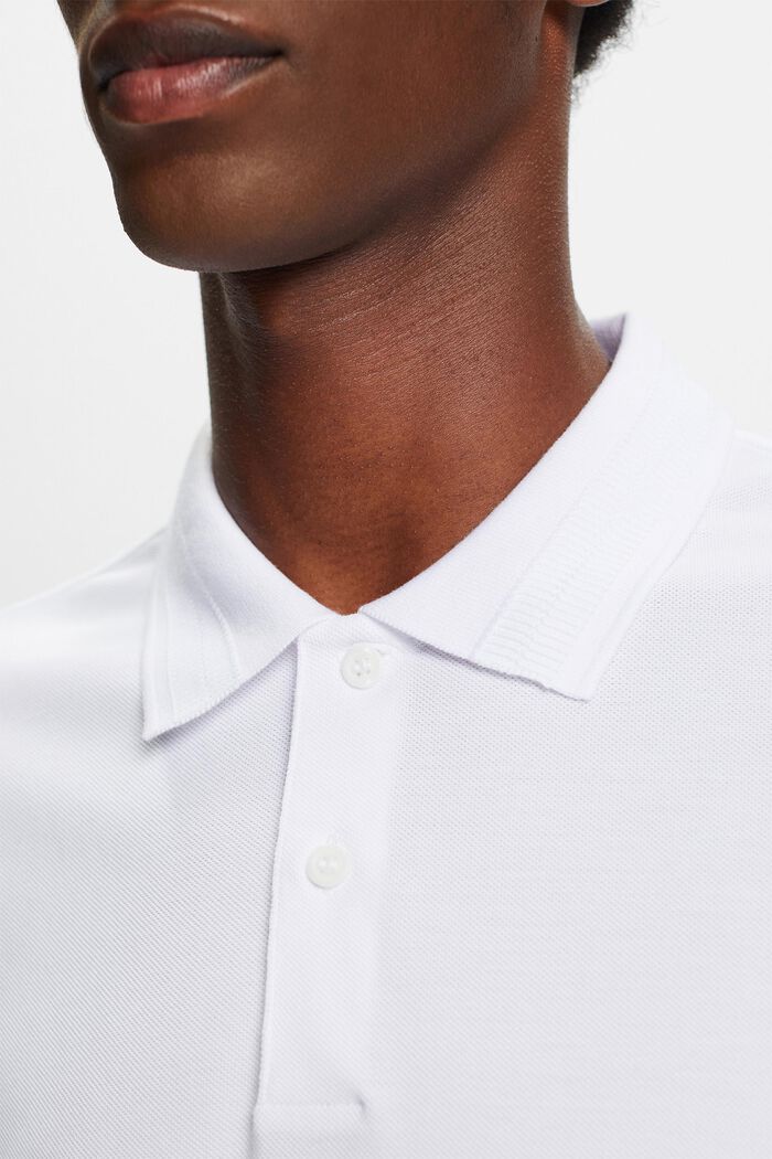 Polo in cotone piqué, WHITE, detail image number 2