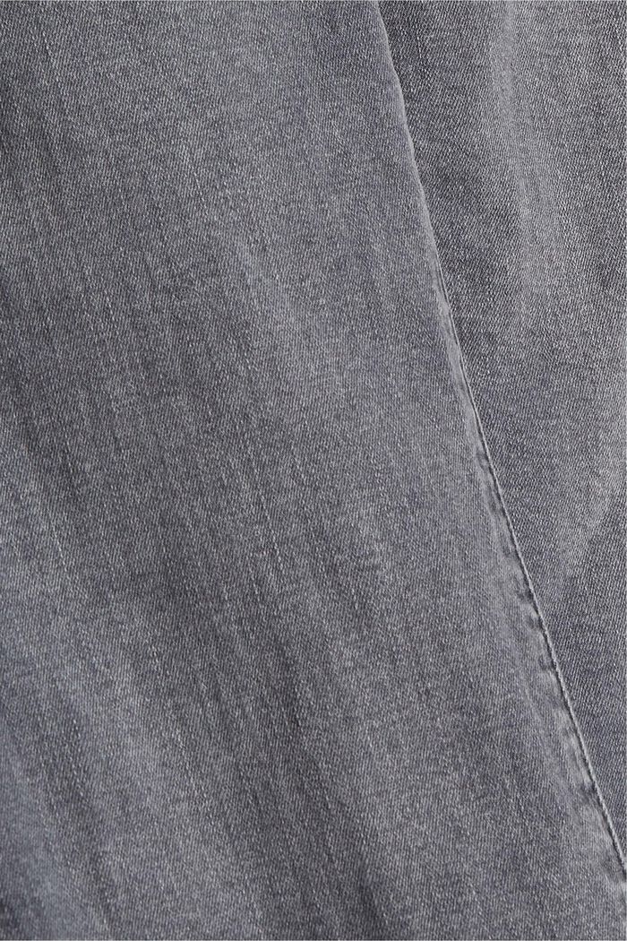 Jeans stretch effetto usato, cotone biologico, GREY MEDIUM WASHED, detail image number 4