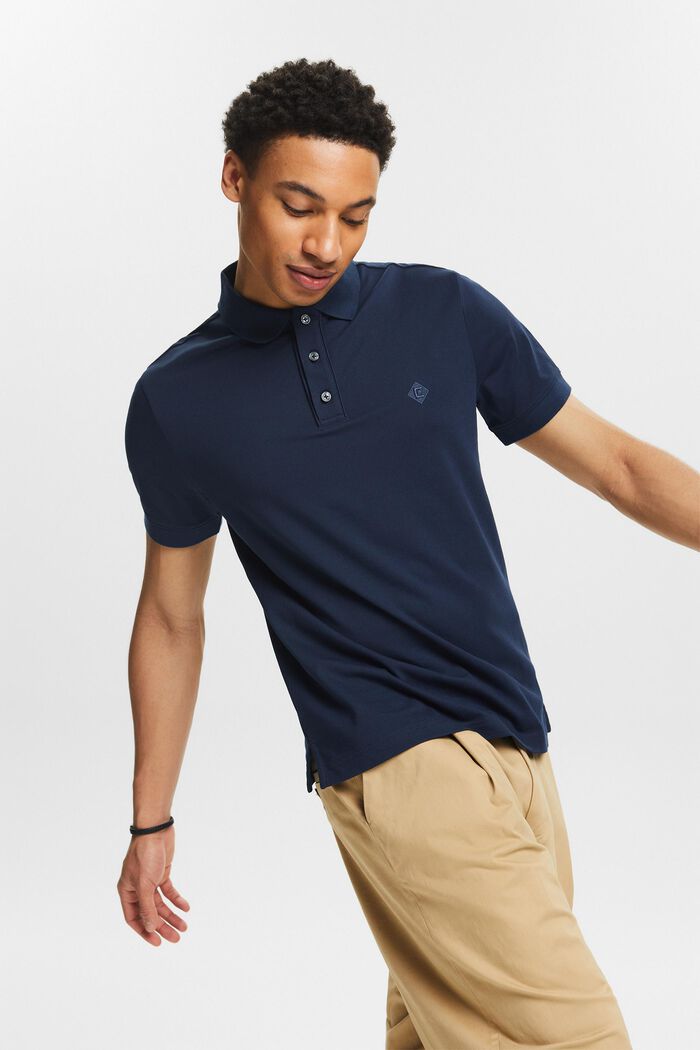 Polo con logo, NAVY, detail image number 4