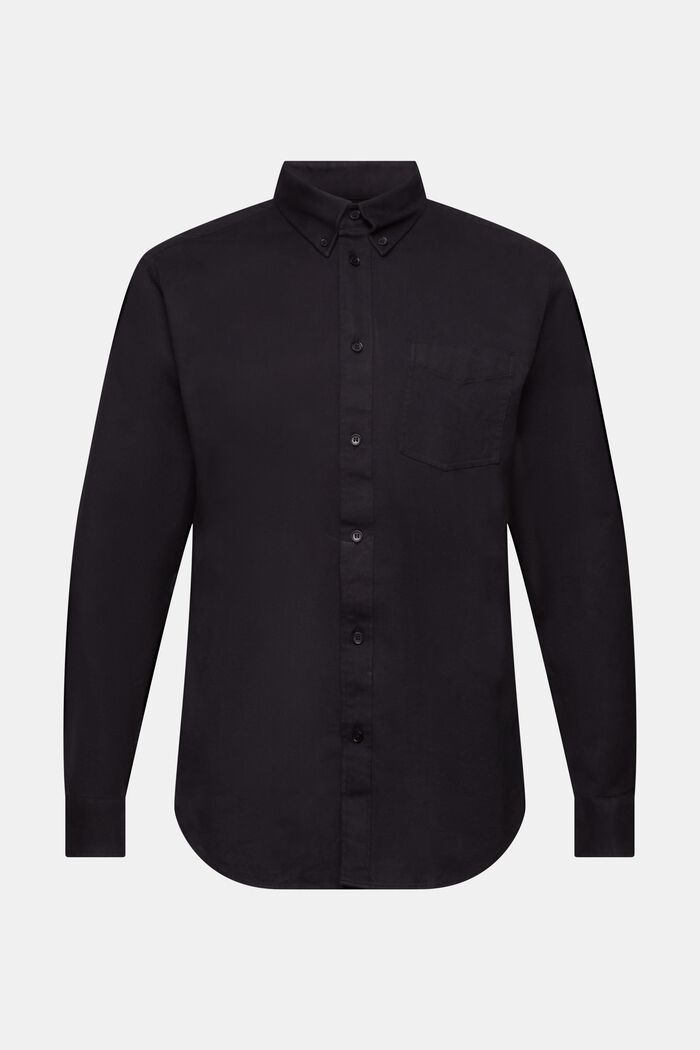 Camicia in twill regular fit, BLACK, detail image number 6