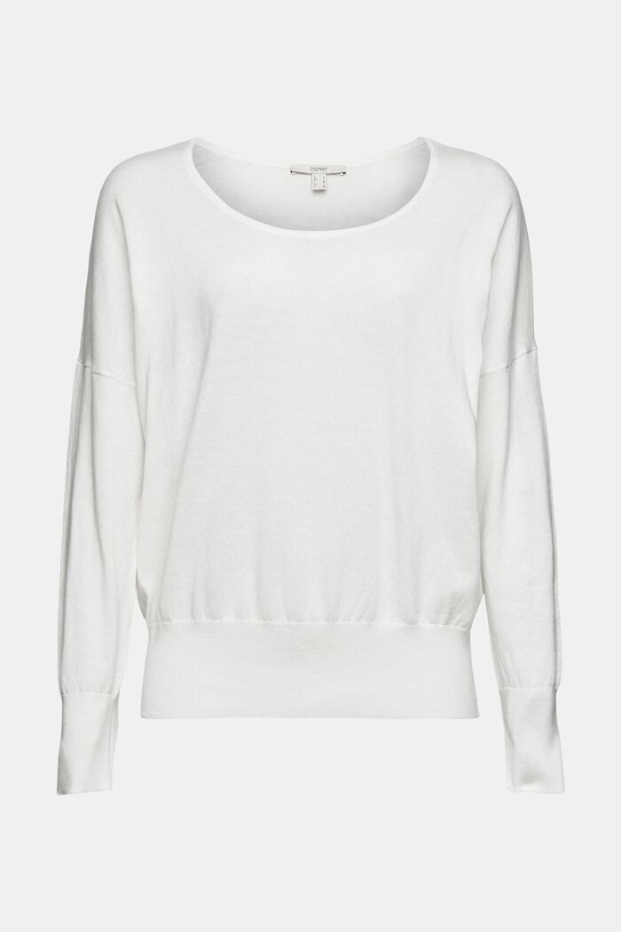 Pullover in maglia di cotone, OFF WHITE, detail image number 2