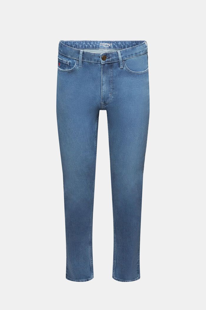 Jeans Slim Fit a vita media, BLUE MEDIUM WASHED, detail image number 7