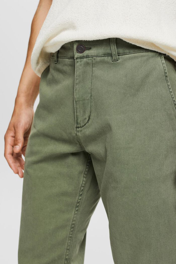 Pantaloni chino in cotone, GREEN, detail image number 0